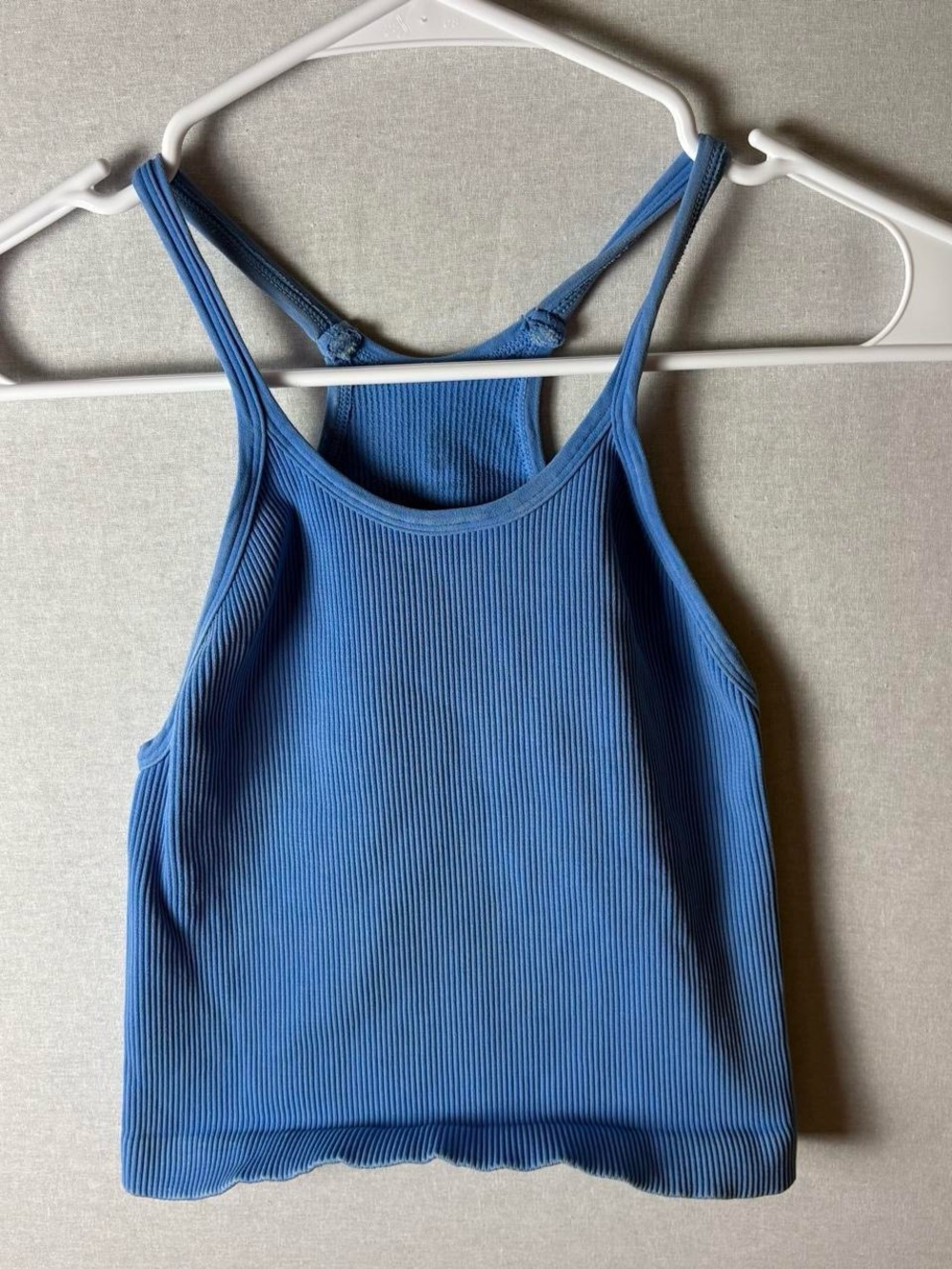 Free People Movement  Ribbed Blue Racerback Tank Top Medium/Large - Picture 2 of 3